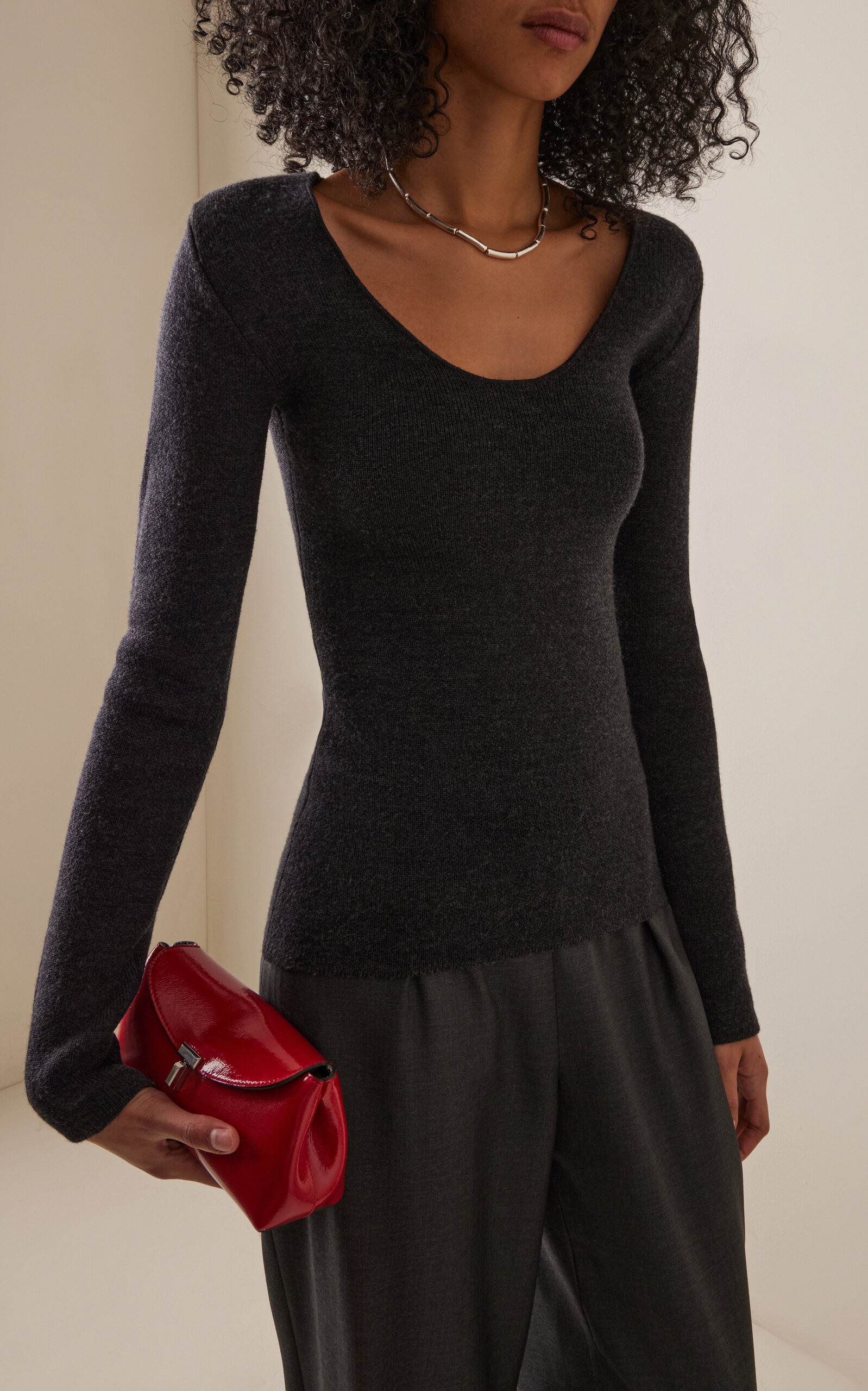 Compact Knit Wool Top grey - 3
