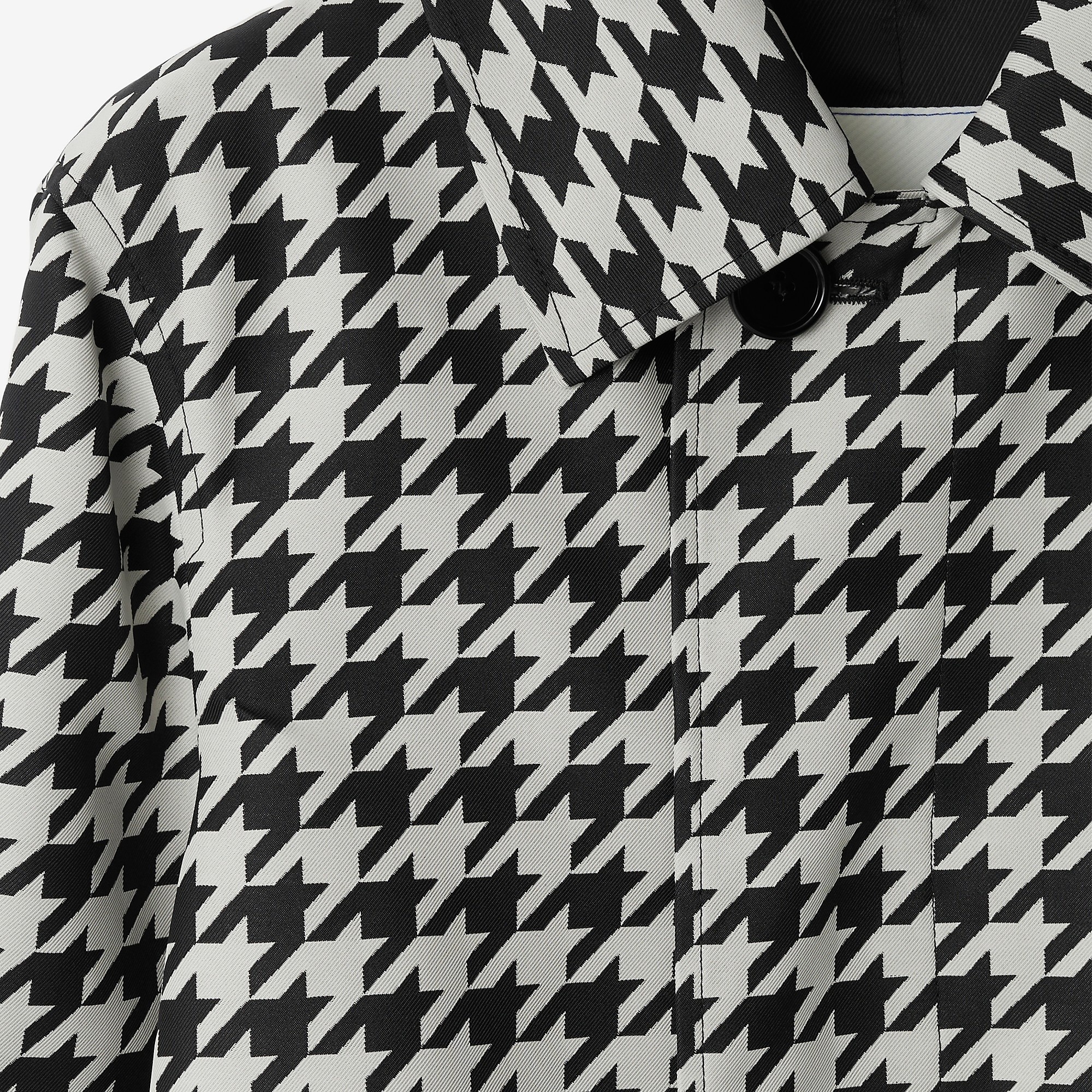 Long Houndstooth Car Coat - 6