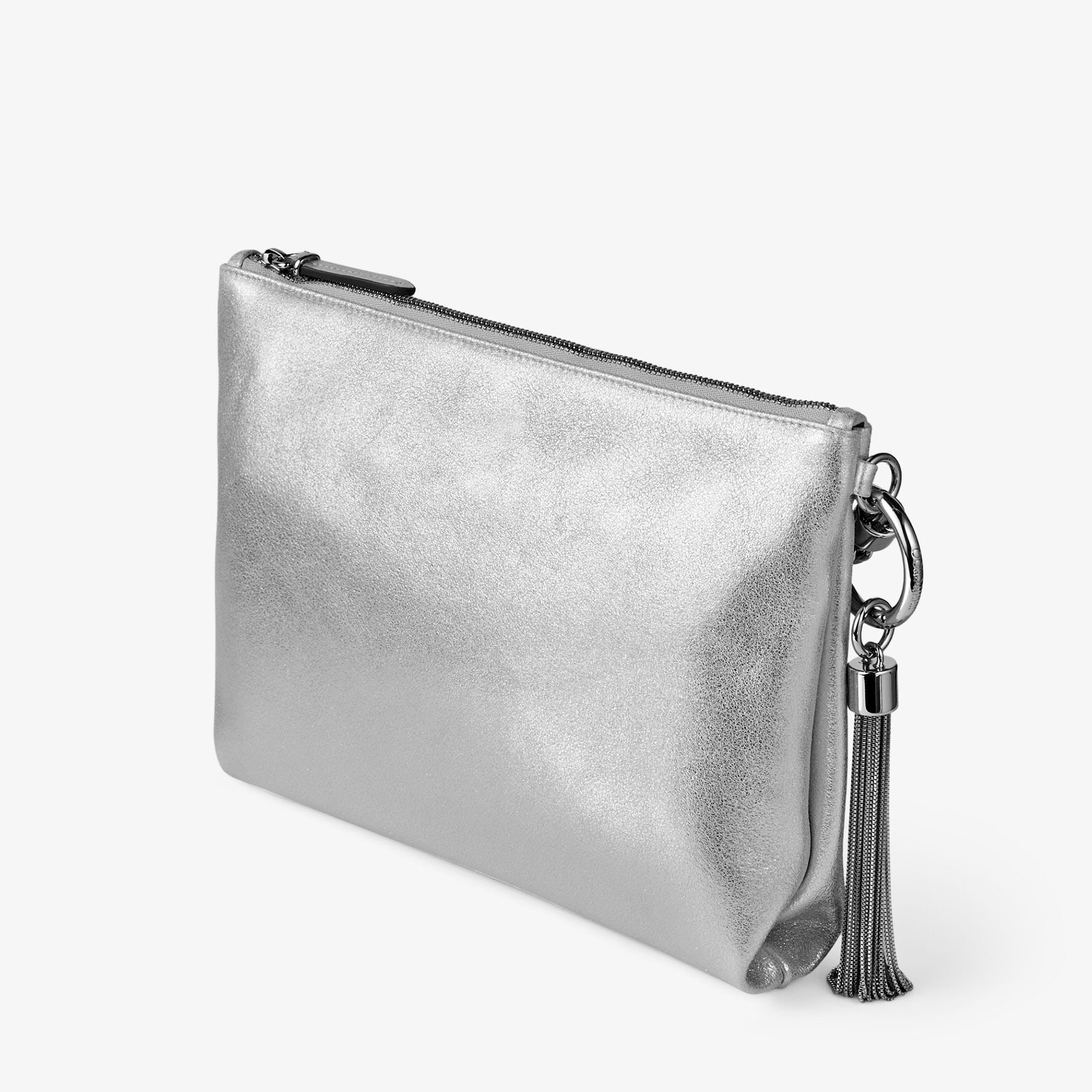 Callie
Silver Metallic Leather Clutch Bag - 3