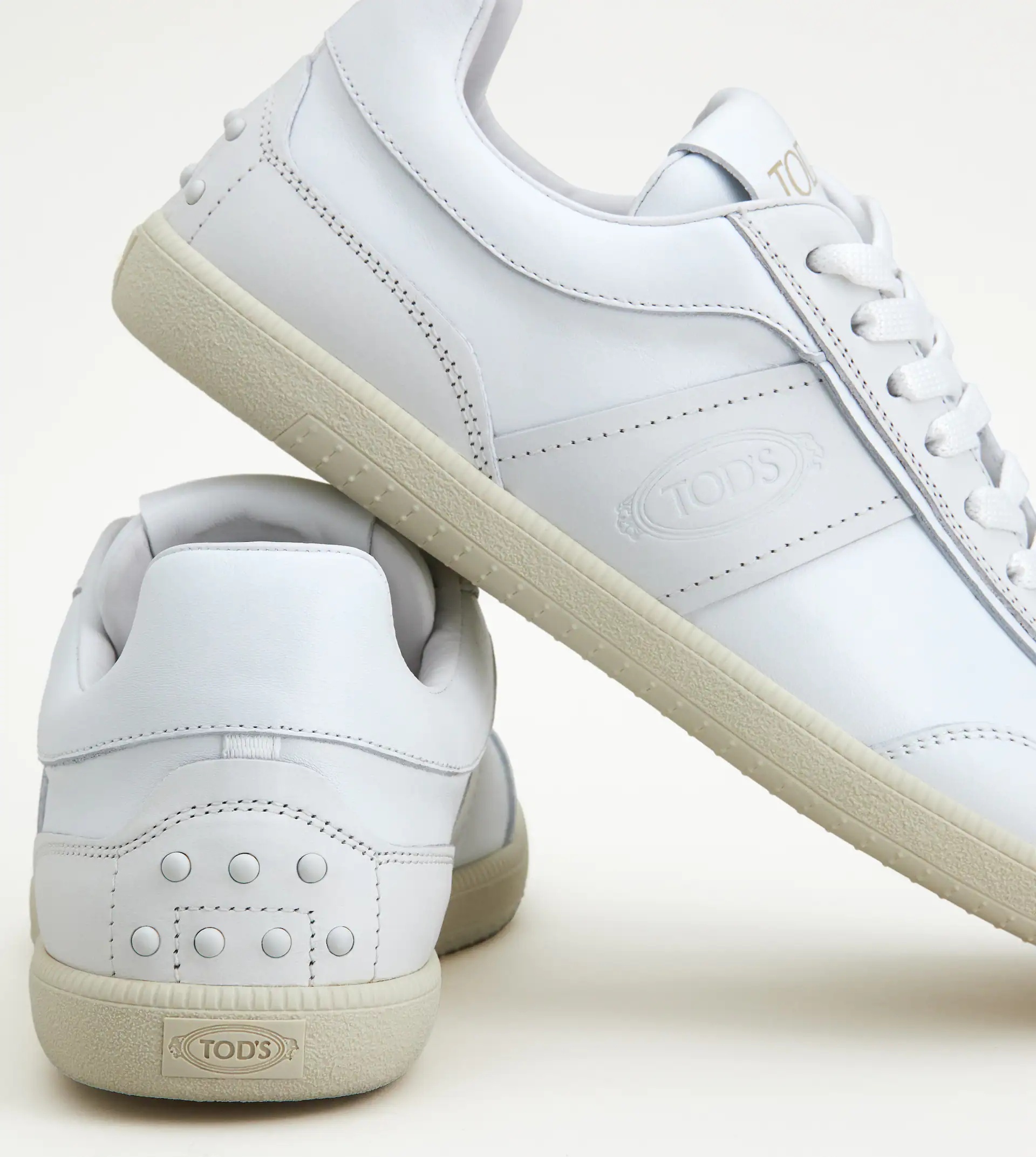 TOD’S TABS SNEAKERS IN LEATHER - WHITE - 7