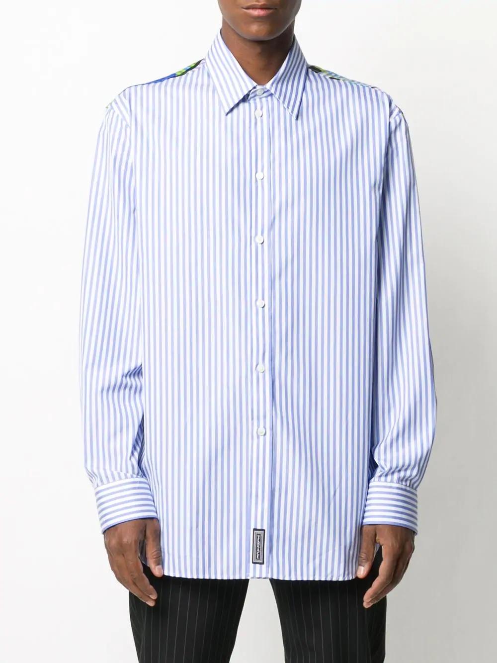 pinstripe button-front shirt - 4