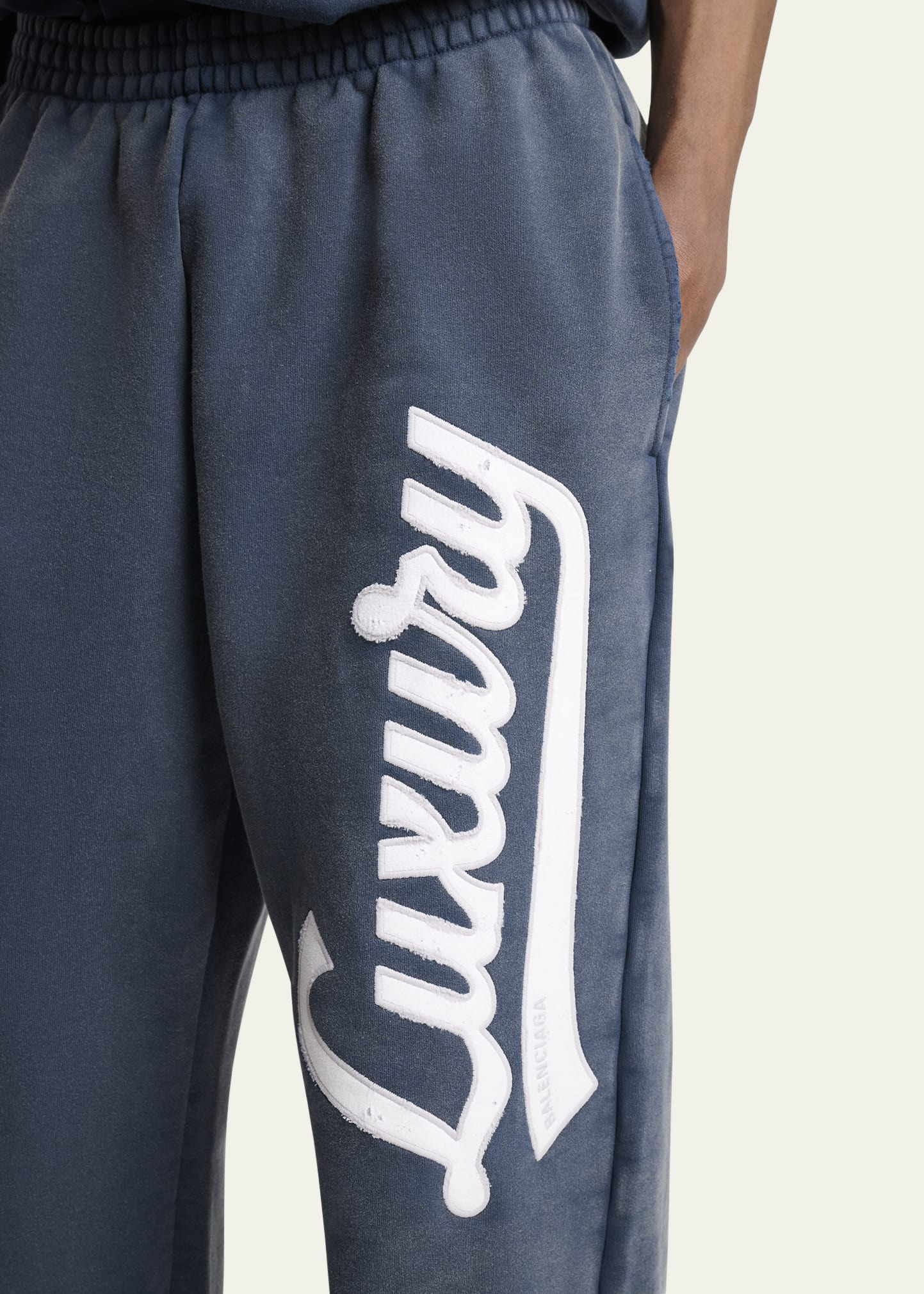 Men's Luxury Script Terry Relaxed-Fit Sweatpants - 5