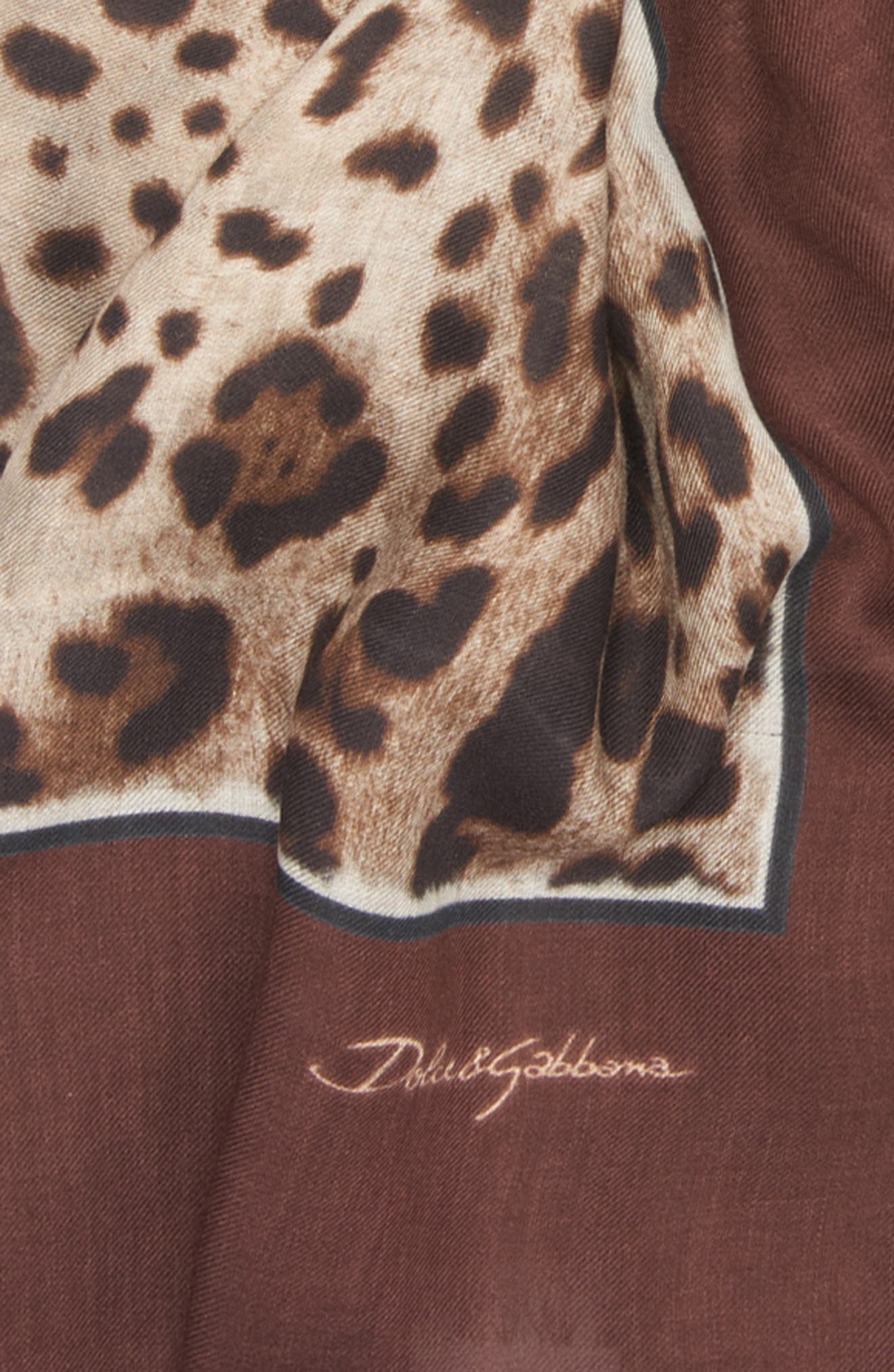 Leopard Print Signature Border Scarf - 5