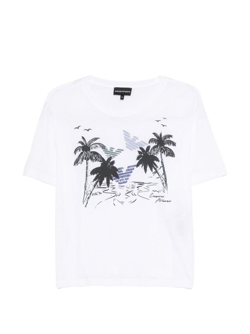 palm tree printed T-shirt 1