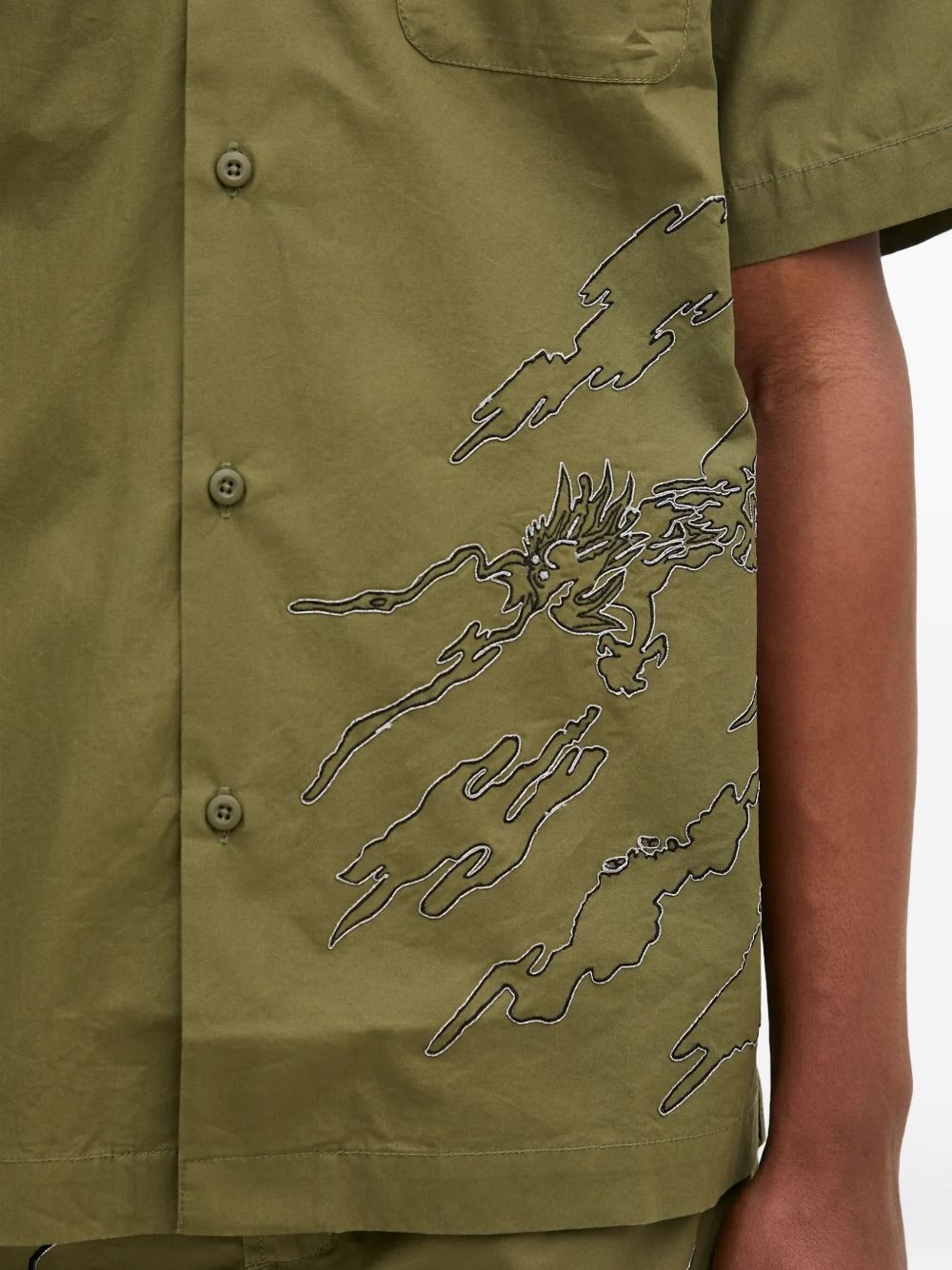 dragon-embroidered short-sleeve shirt - 5