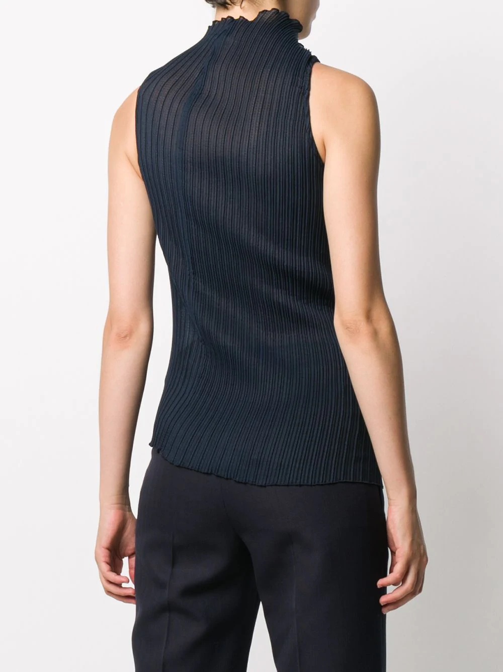 pleated high-neck tank top - 4