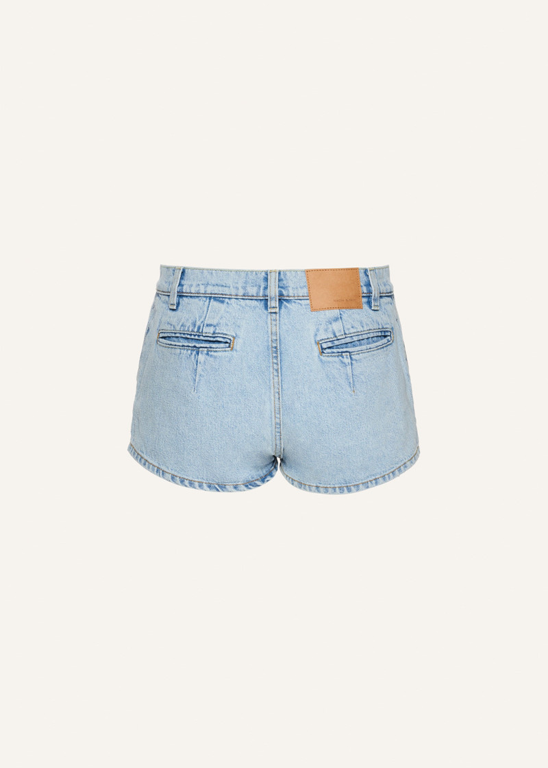 Denim mini shorts in light blue 2