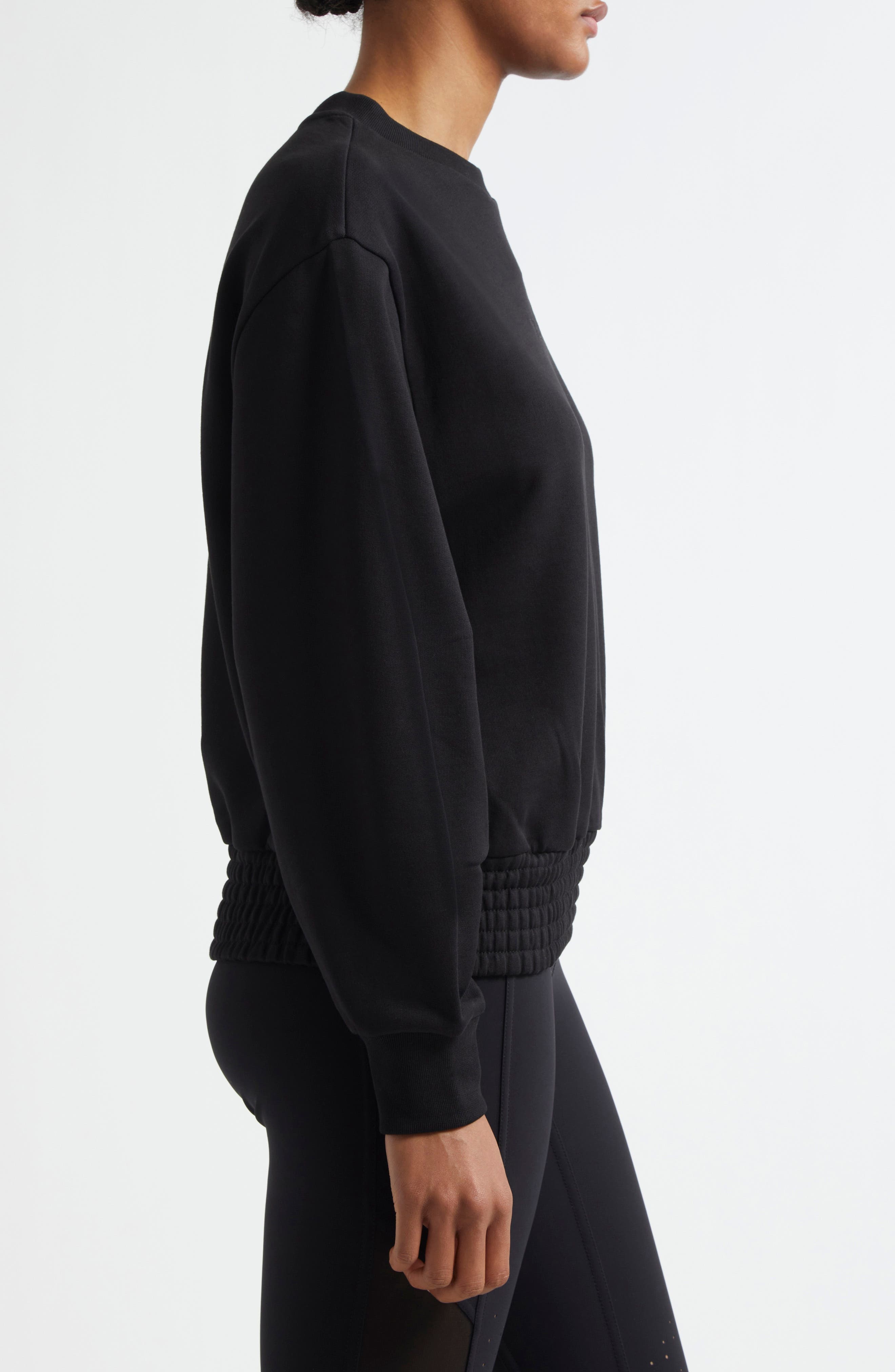 Moncler Logo Cotton Crewneck Sweatshirt in Black at Nordstrom - 3