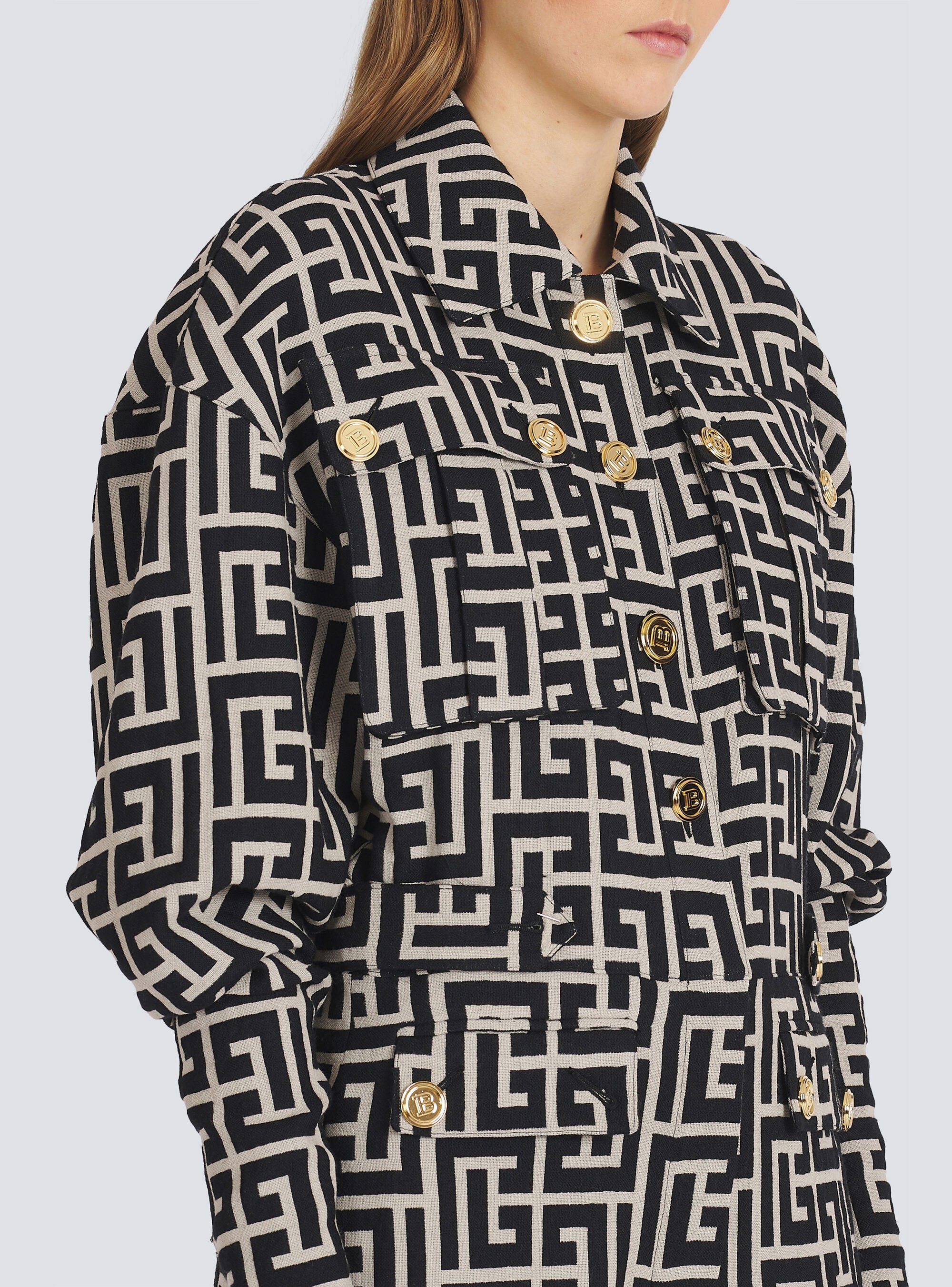 Balmain monogram wool jumpsuit - 7