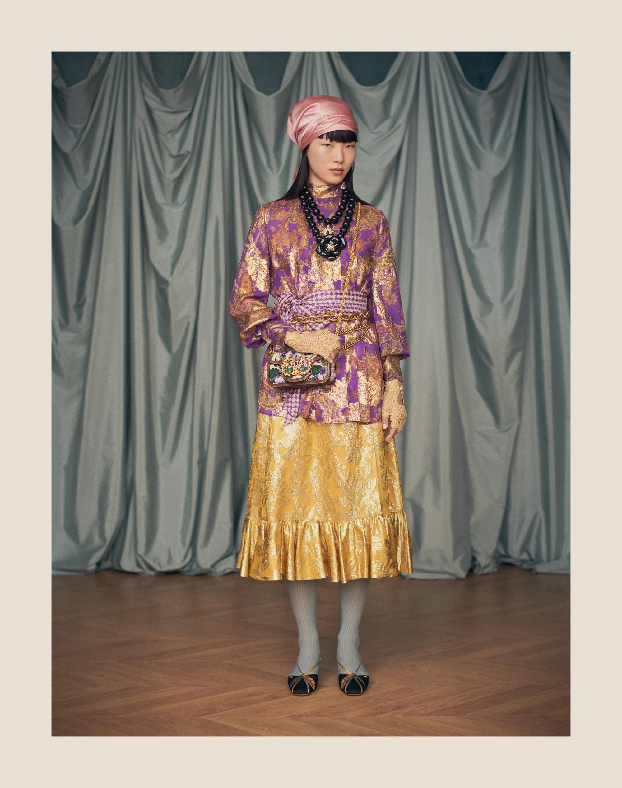 SKIRT IN APRES L'HIVER SILK LUREX FOGLIOLINE - 9
