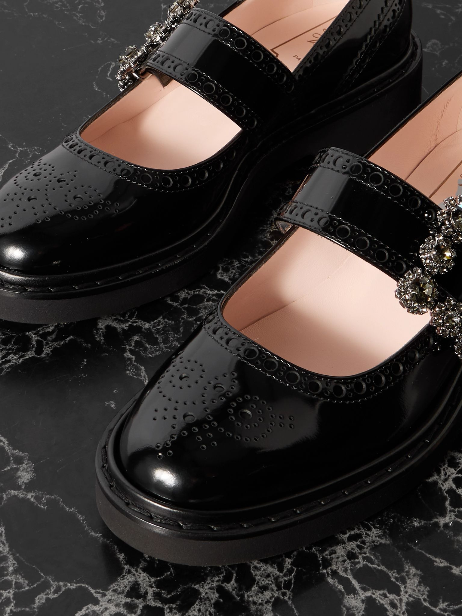 Viv Rangers crystal-embellished patent-leather loafers Black - 4