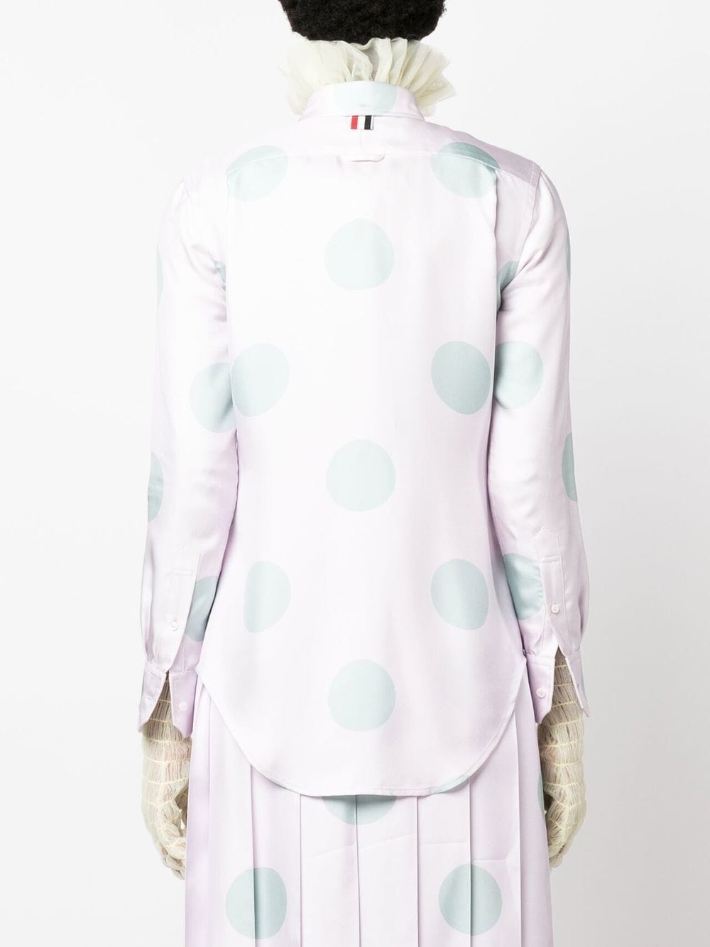 polka-dot silk long-sleeve shirt - 4