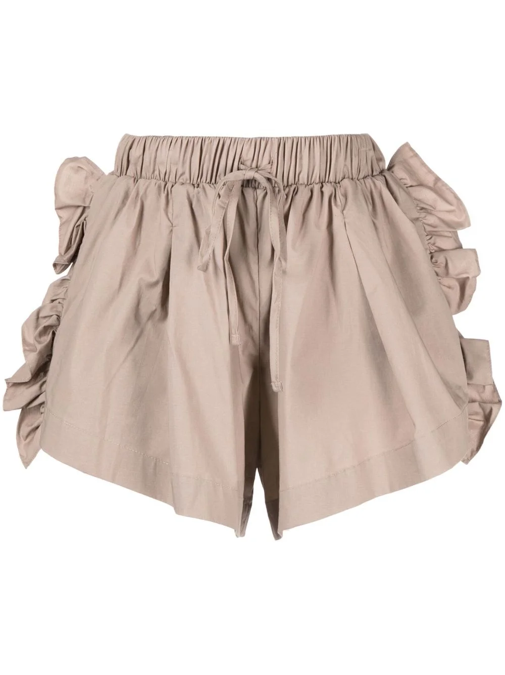 ruffled drawstring shorts - 1