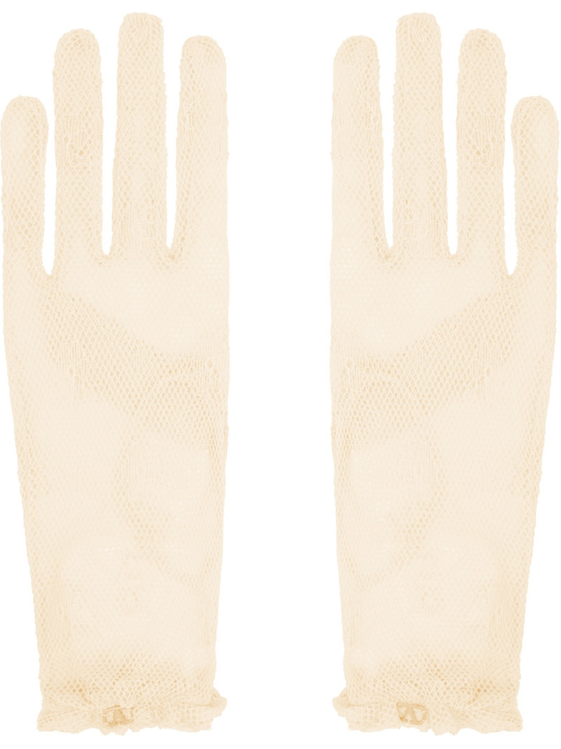 Beige VLogo Signature Gloves 1
