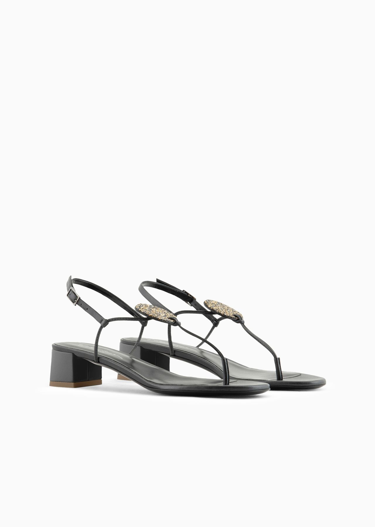 Laminated nappa-leather thong sandals with heels - 2