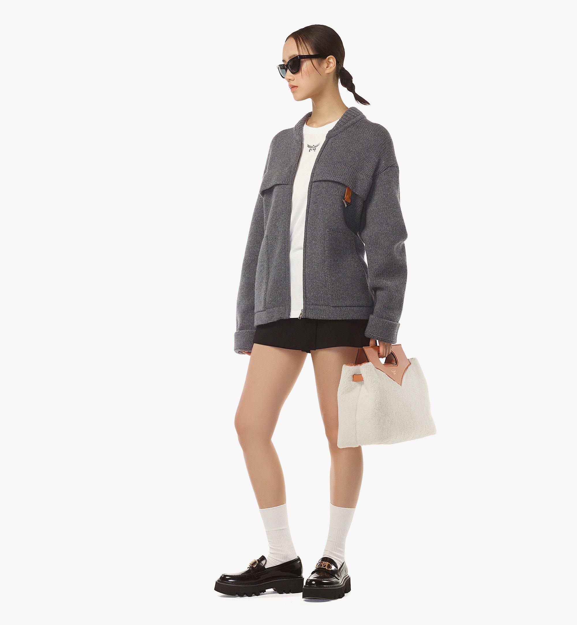 Soft Diamond Tote in Shearling and Leather - 6