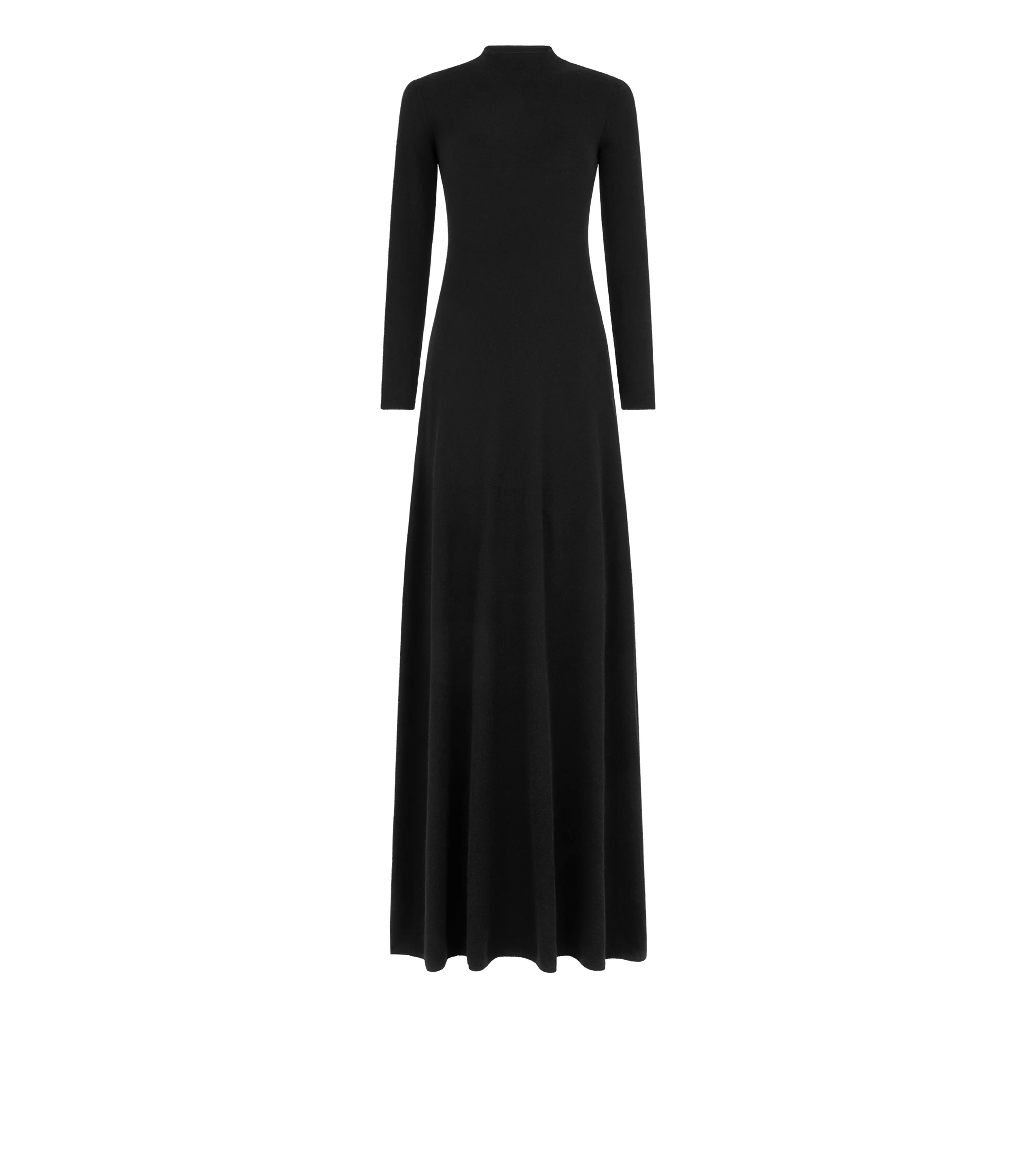 FULL NEEDLE FINE CASHMERE SILK CREWNECK COLUMN DRESS - 1