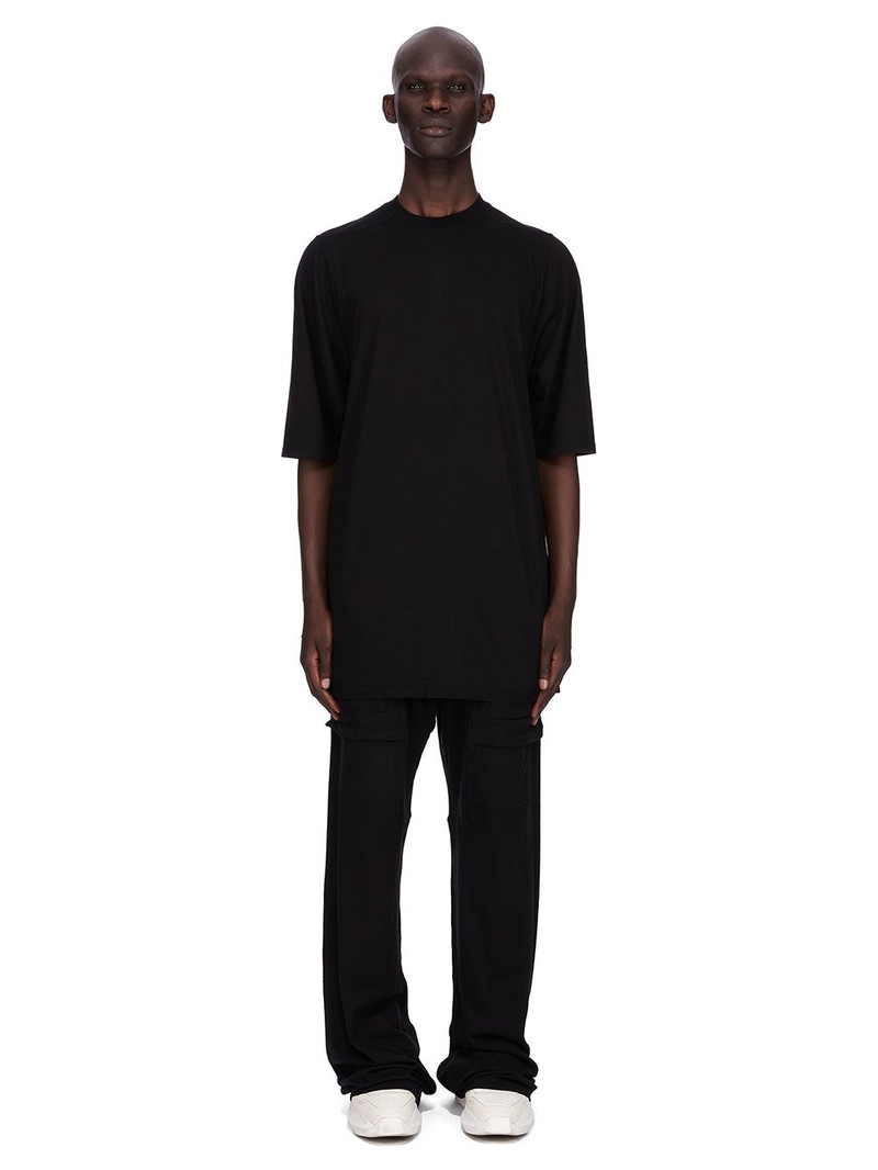 Rick Owens DRKSHDW Creatch Wide-Leg Brushed Cotton-Jersey Drawstring Cargo Trousers Black outlook