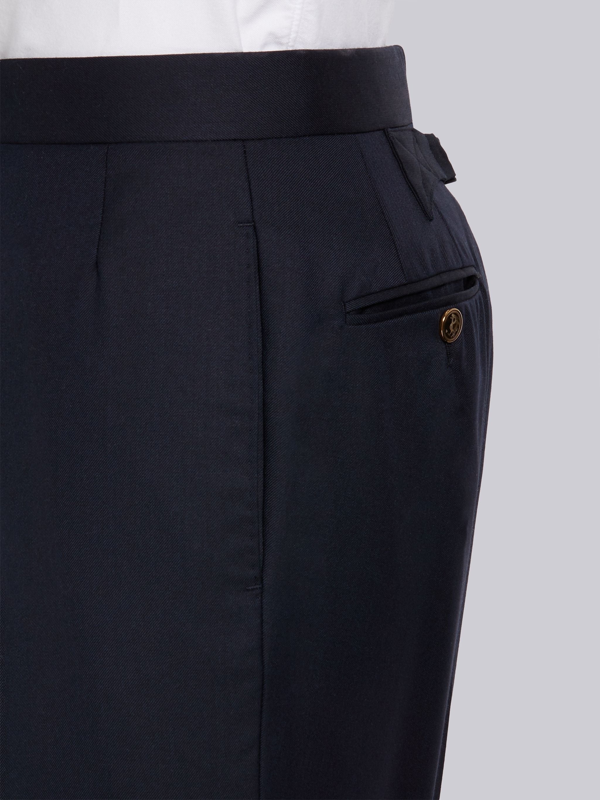 Navy Super 120s Wool Twill Trouser - 5