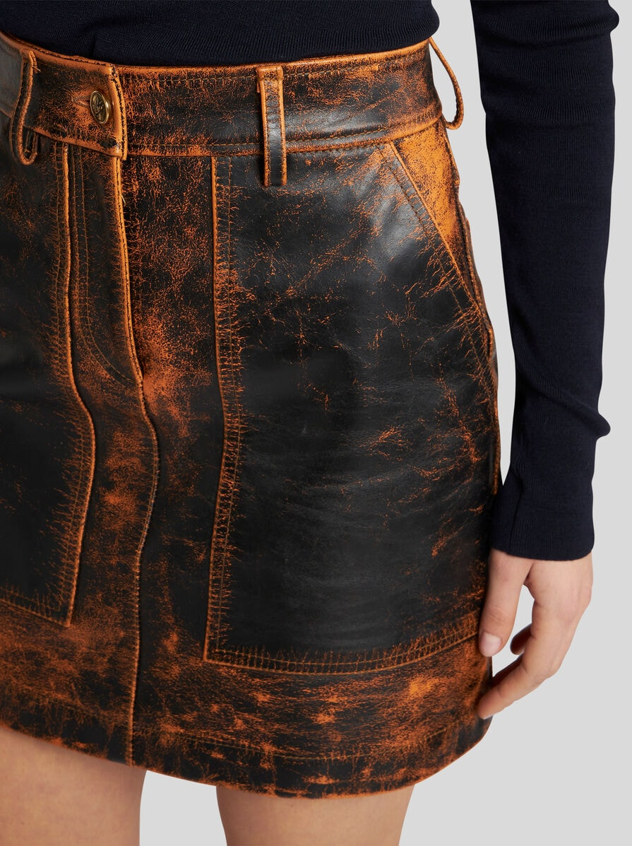 LEATHER MINI SKIRT - 4