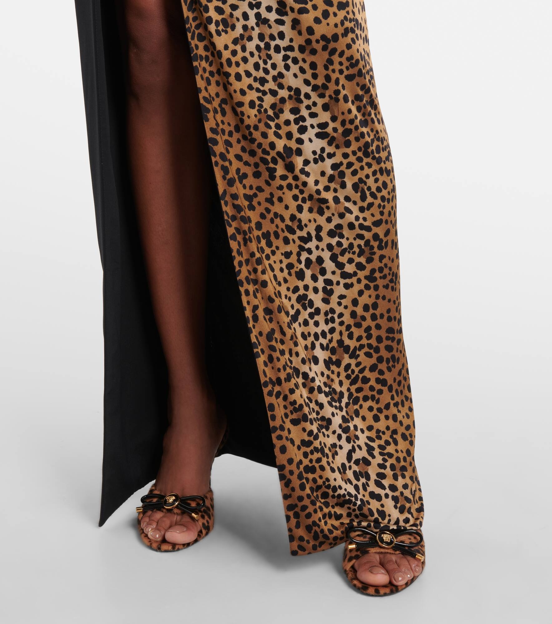 Medusa '95 leopard-print draped gown - 7