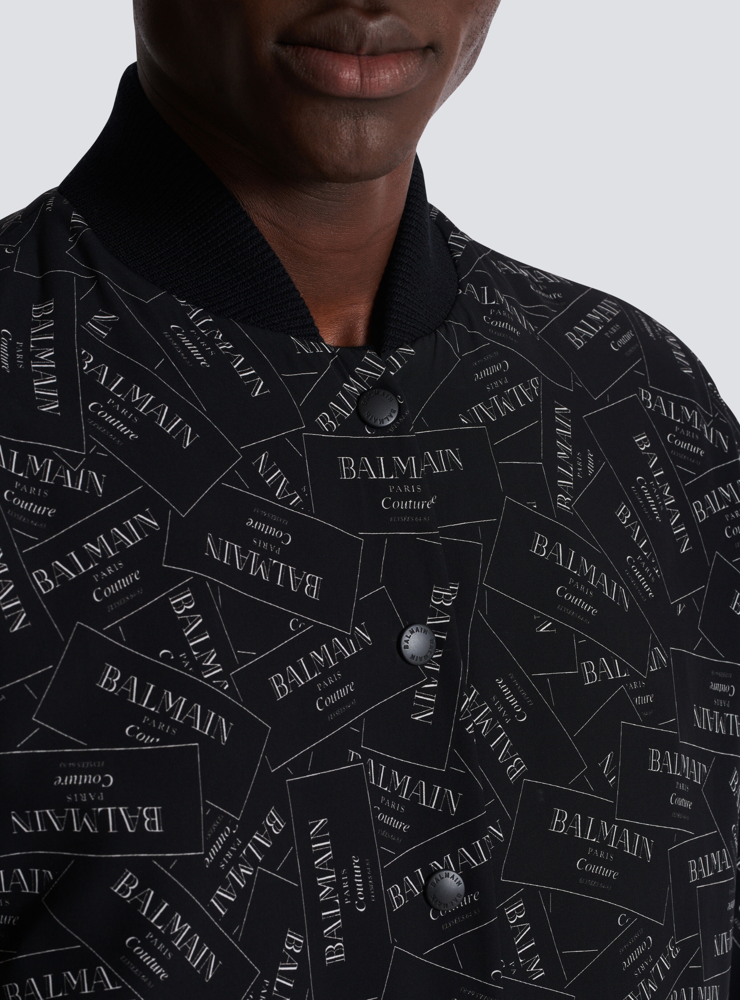 Printed Balmain label bomber jacket - 9