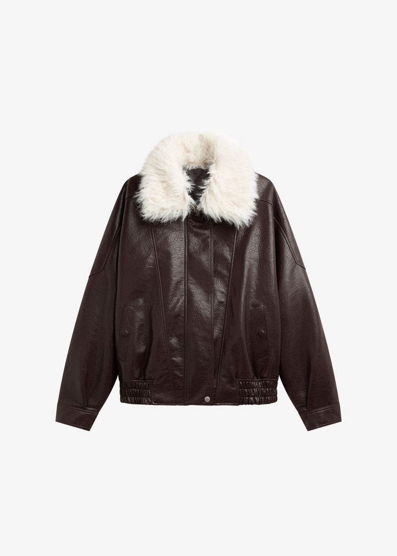 Gemonio Faux Leather Jacket - Brown 1