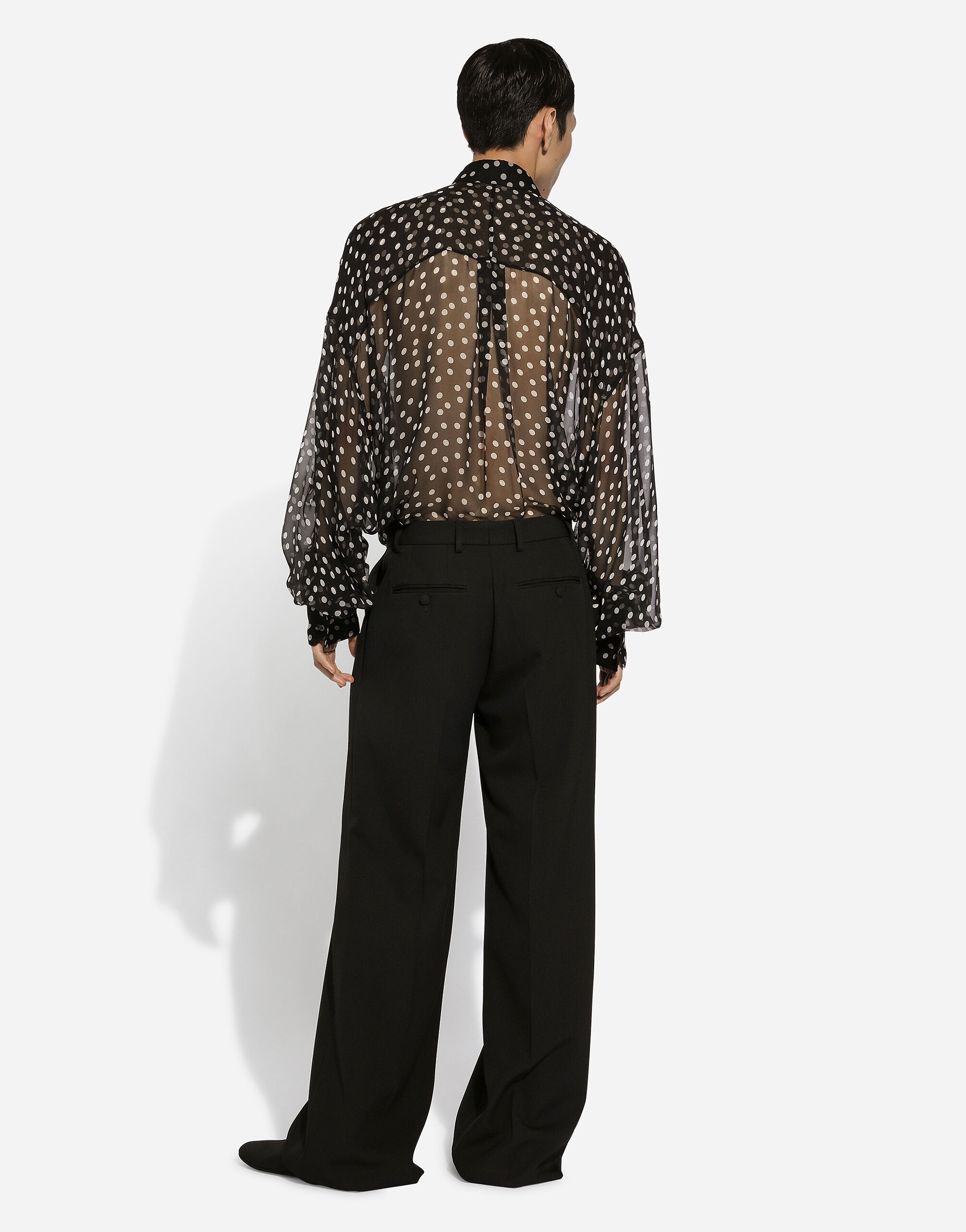 Tailored wool pants with darts - 3