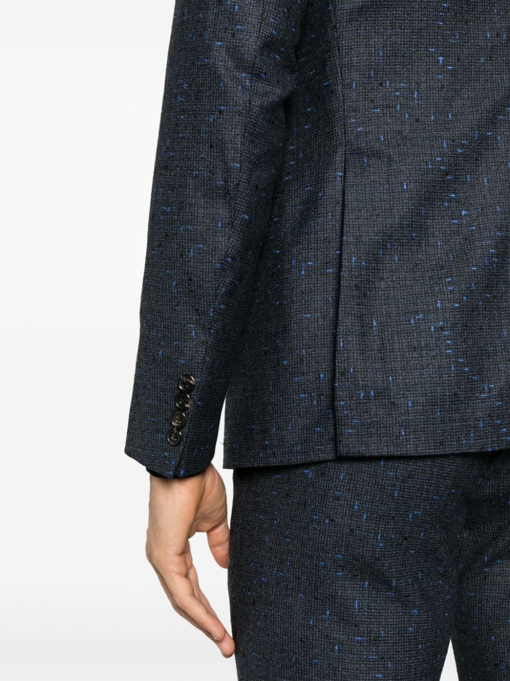 speckled single-breasted suit - 5