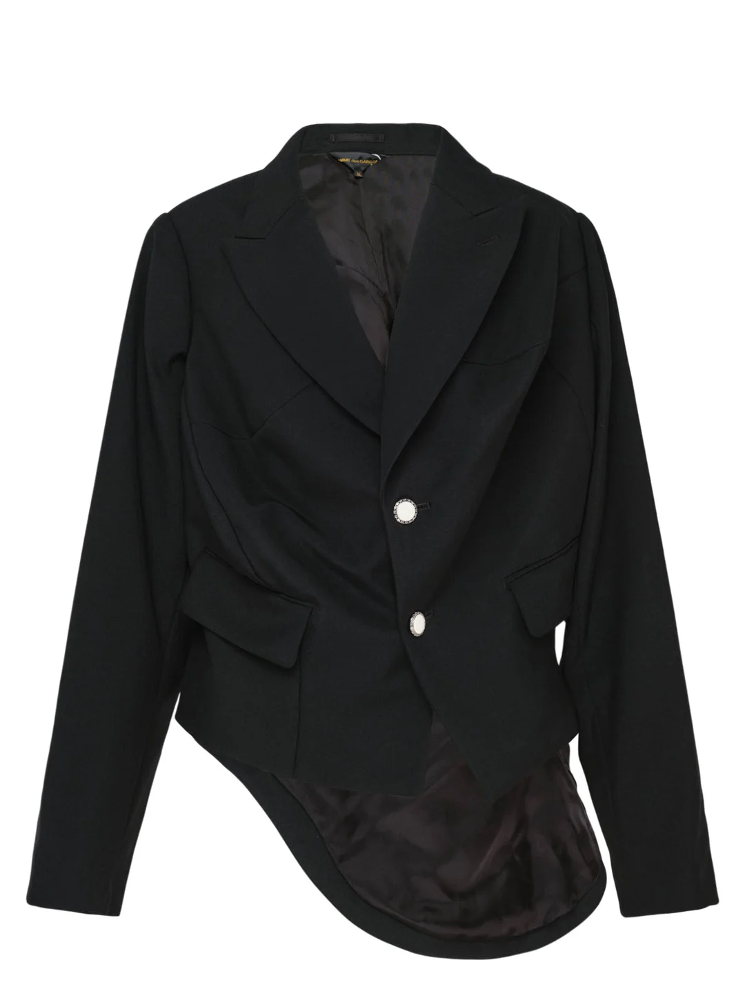Wrap Blazer With Curved Panel - 1