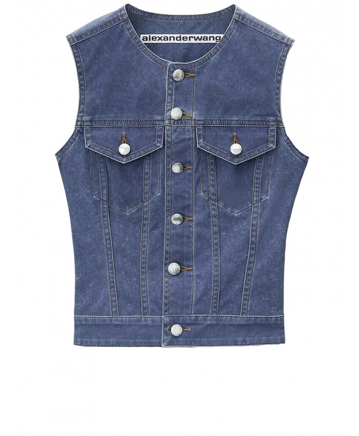 Vest in denim trompe-l'oeil - 1