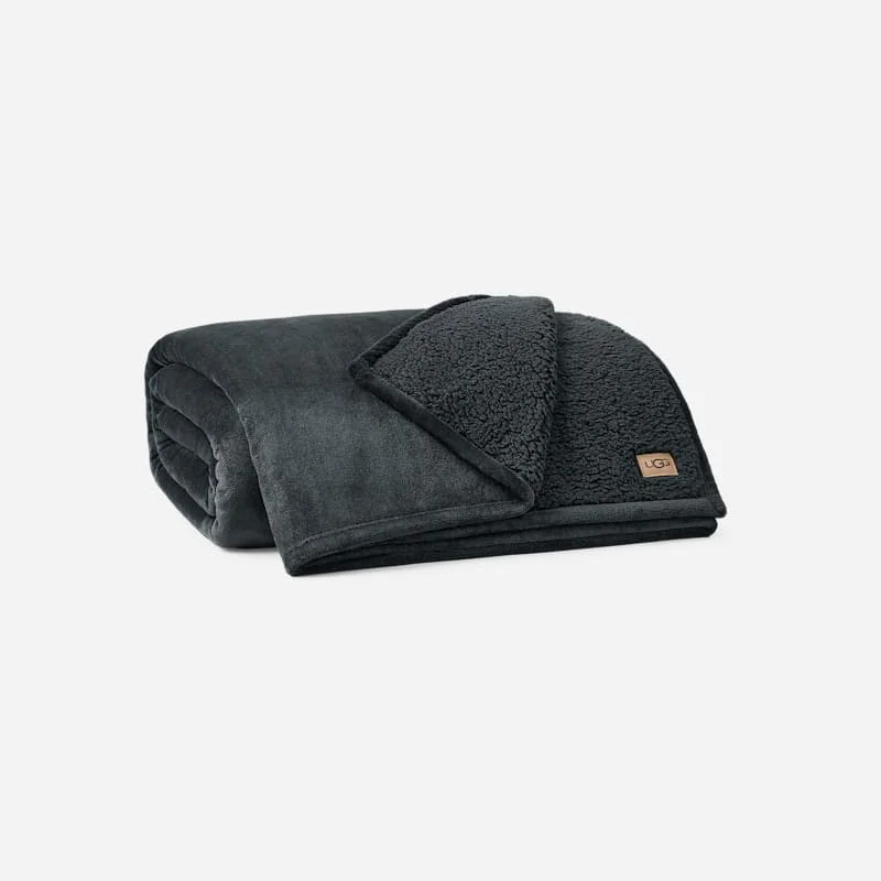 ® Avery XL Throw 90"x92" Blankets in Charcoal - 1