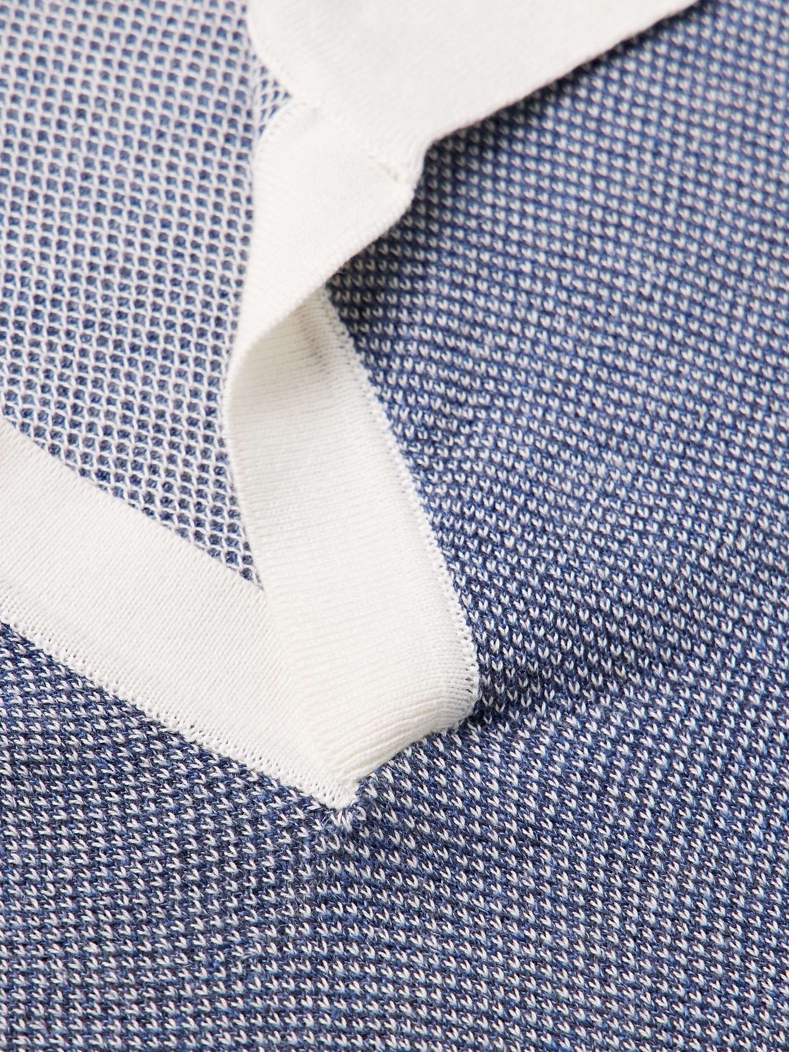 Slim-Fit Birdseye Cotton and Linen-Blend Polo Shirt - 4