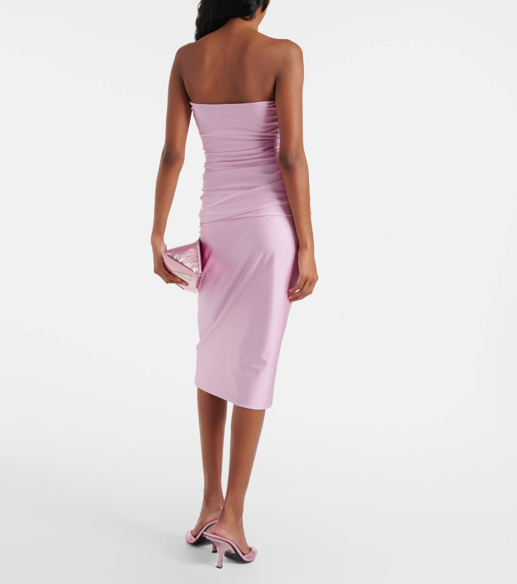 Strapless jersey midi dress - 3
