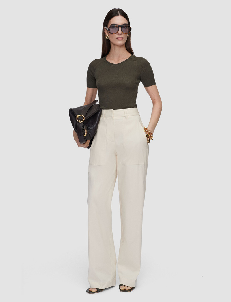 JOSEPH Jaber Light Cotton Trousers outlook