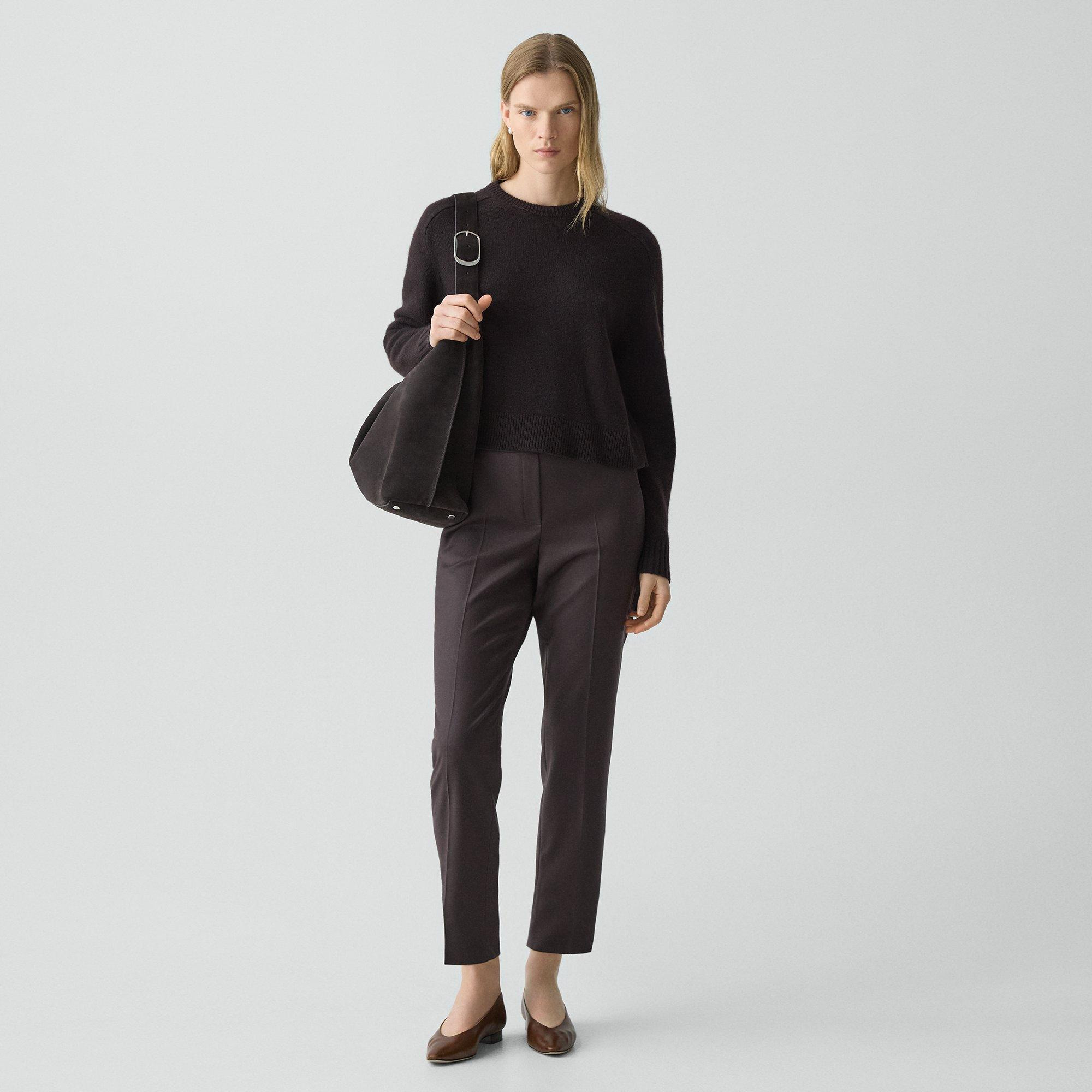 Cropped Crewneck Sweater in Cashmere - 6