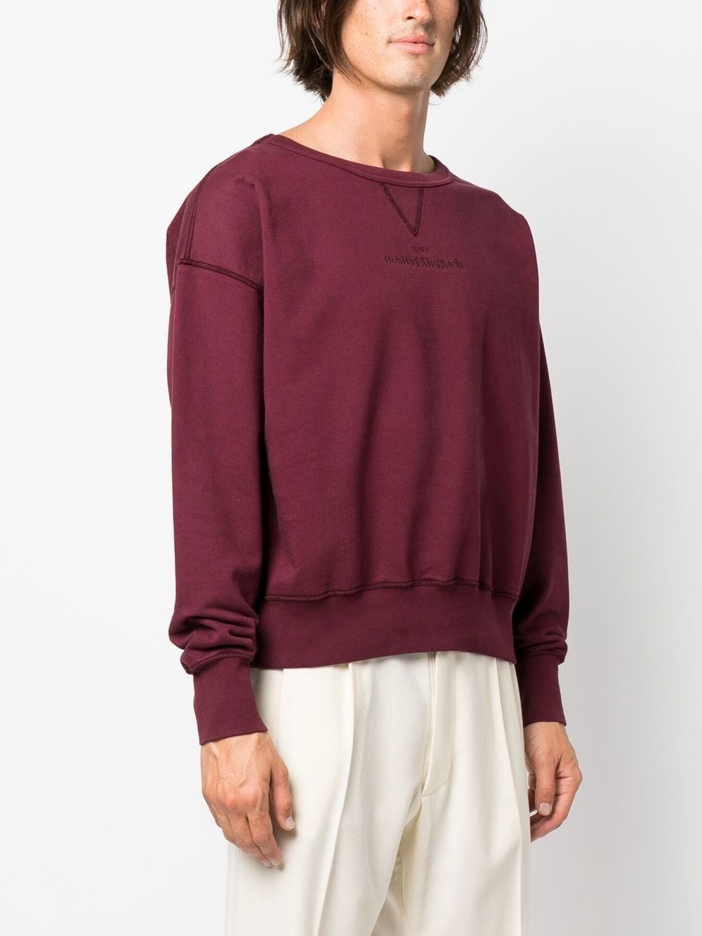 embroidered-logo detail sweatshirt - 3