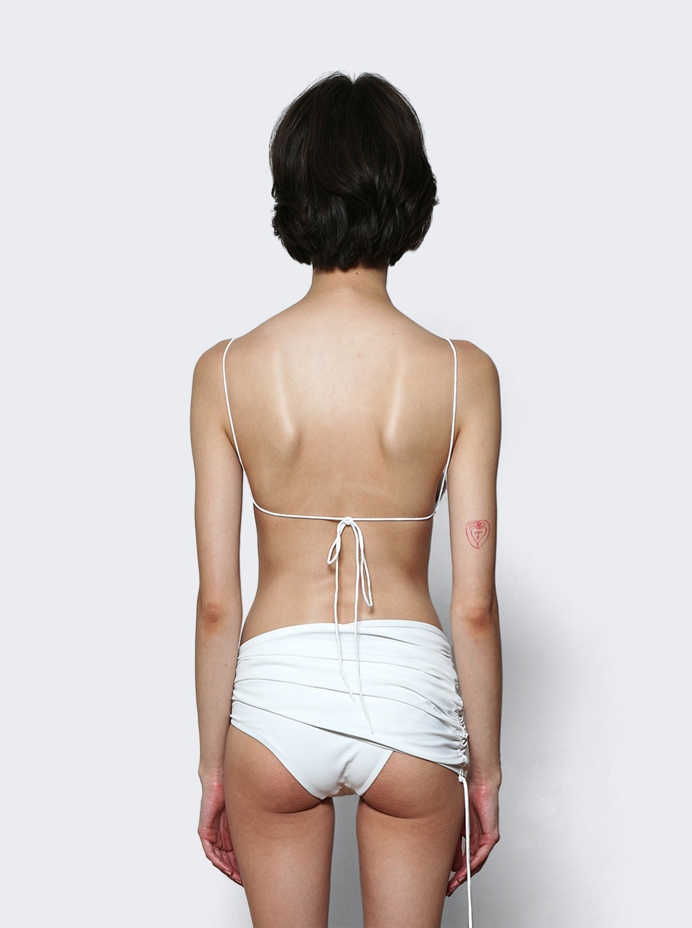 Ruched Orbit Miniscule Bikini Top White - 5