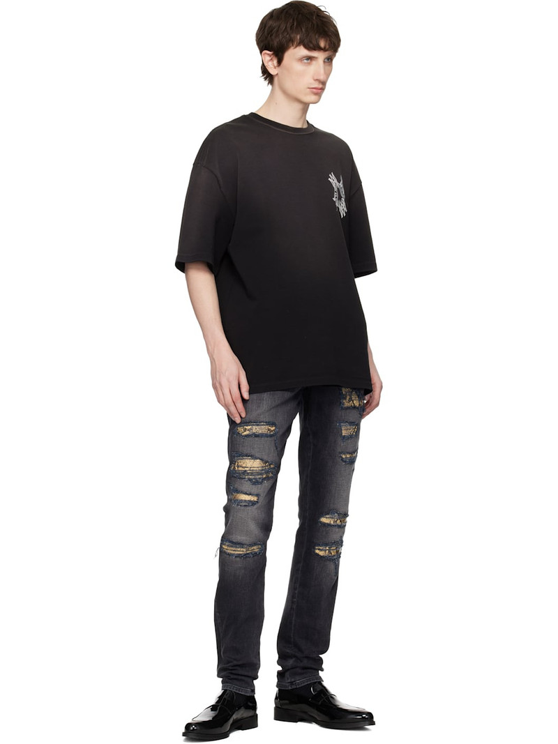 AMIRI Black Snake Thrasher Skinny Jeans outlook