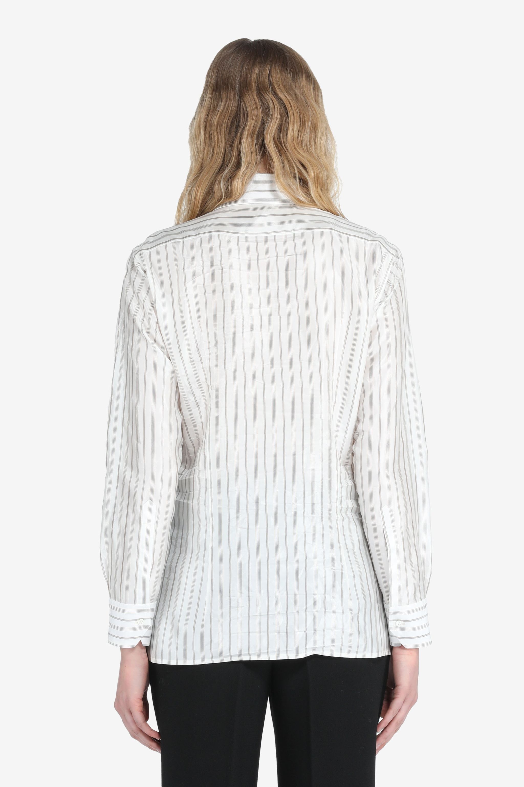 STRIPED SATIN SHIRT - 2