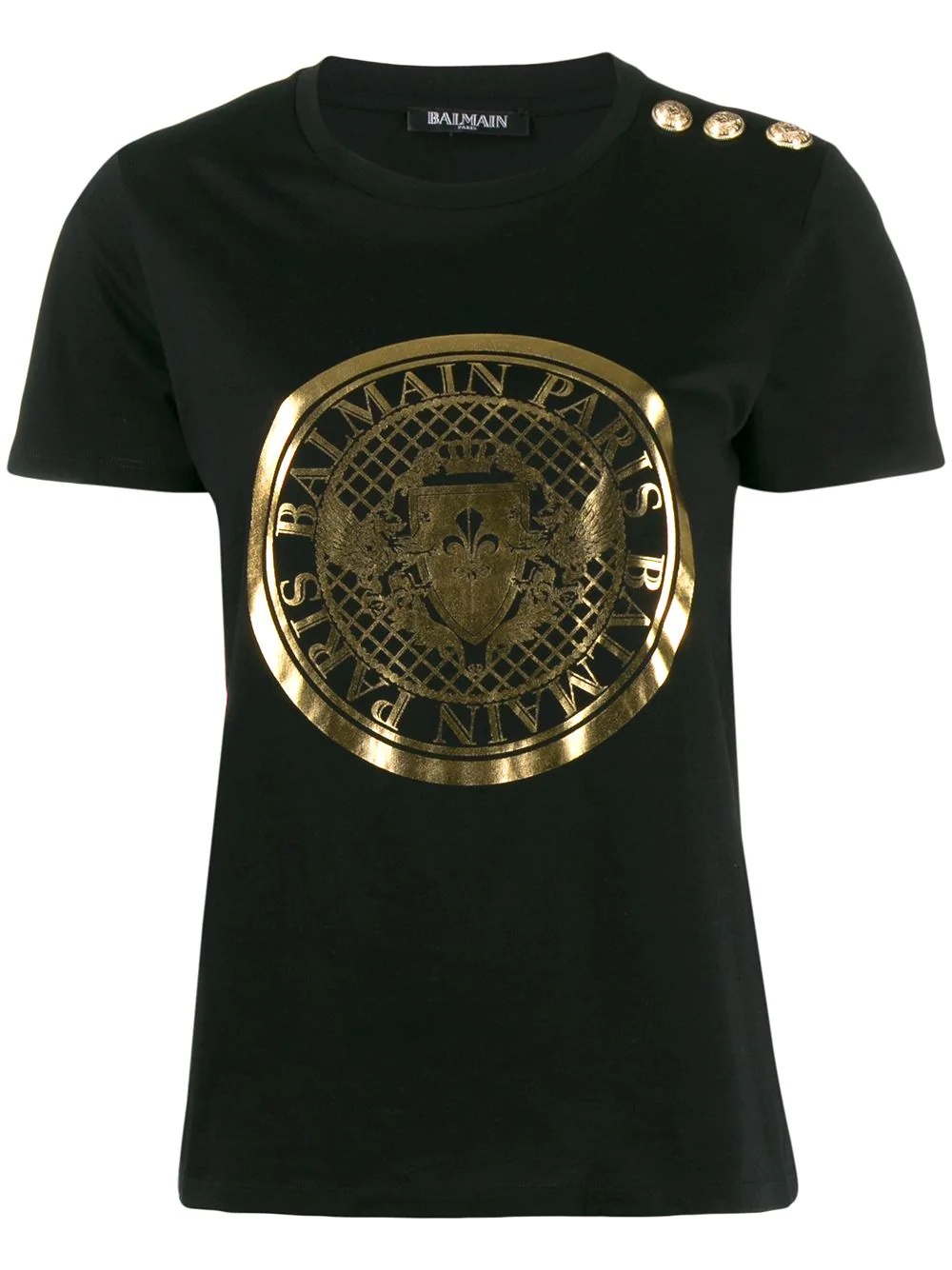 metallic emblem logo T-shirt - 1