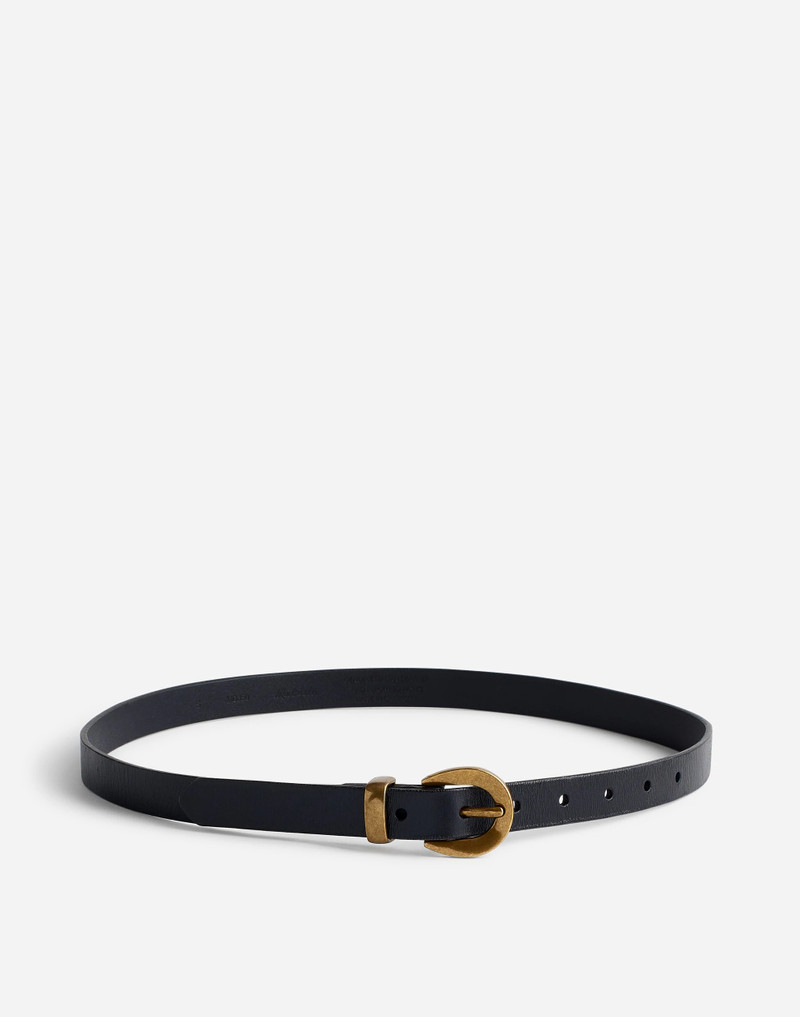 Chunky Buckle Skinny Leather Belt 1