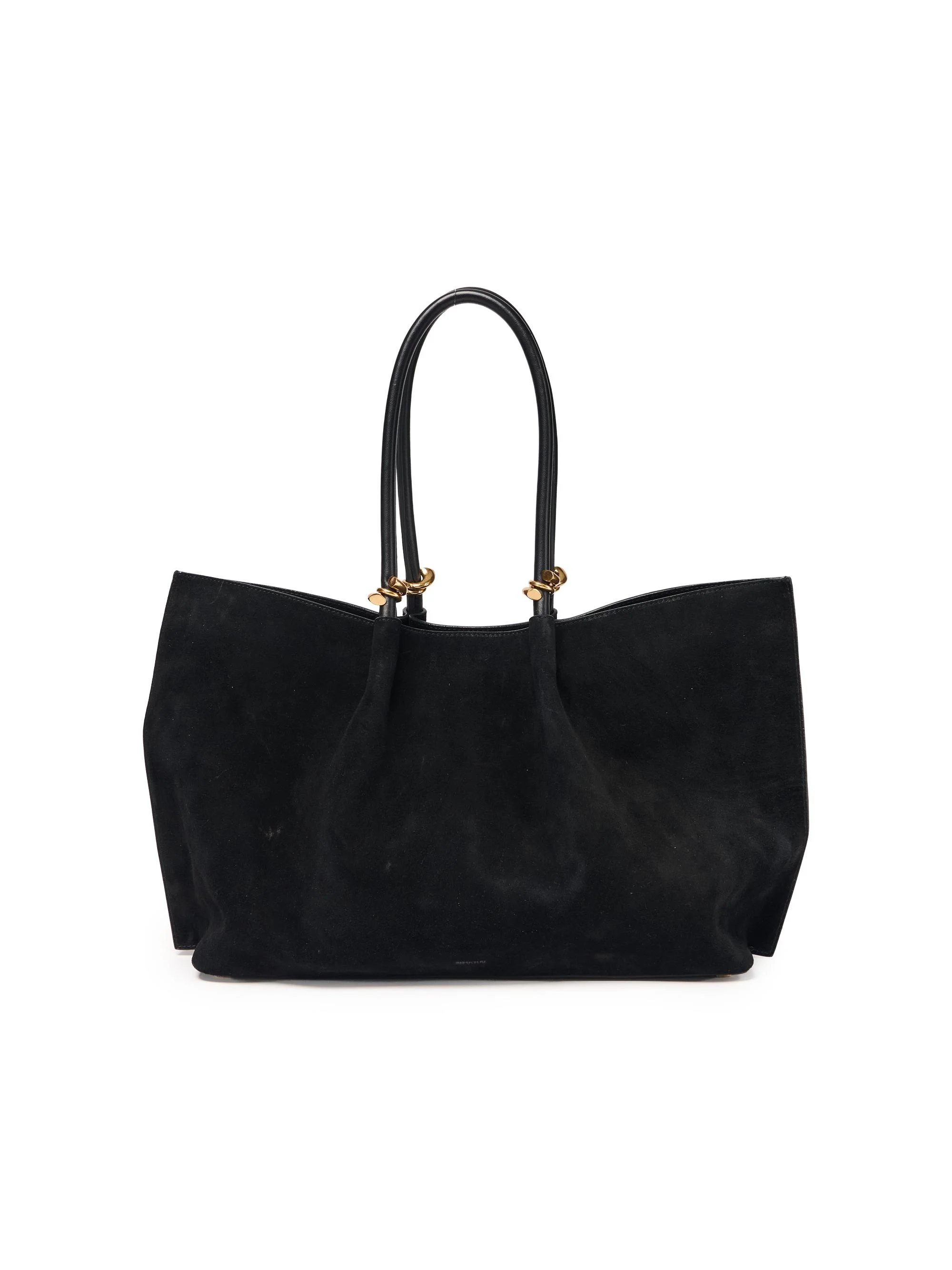 Women's Devon Suede Tote Bag - Black - 1