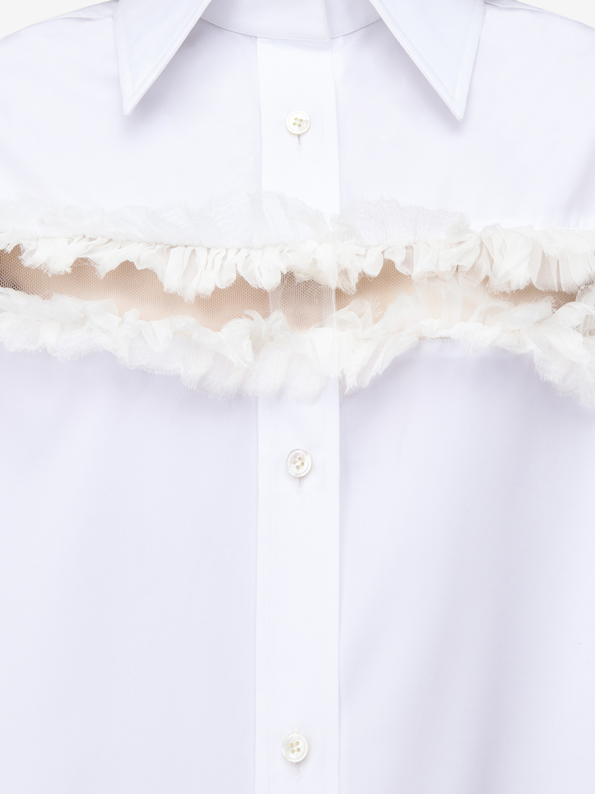 Slashed Creponne Detail Oversized Shirt - 6
