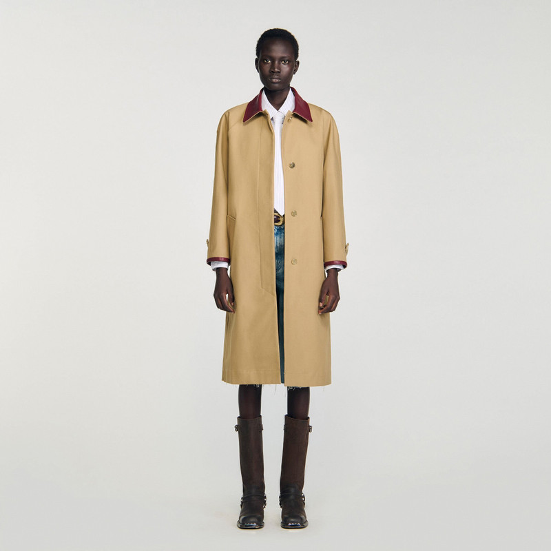 TRENCH COAT WITH LEATHER COLLAR 3