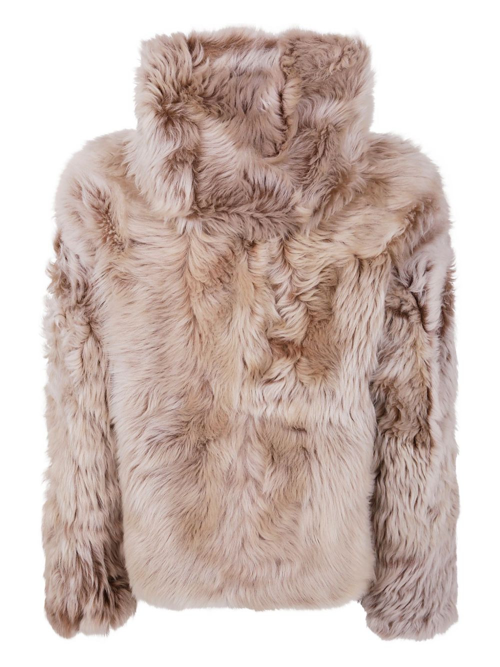 hooded lamb-fur jacket - 2