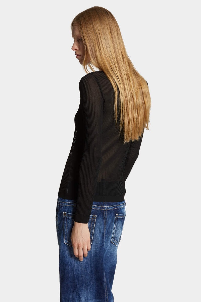 KNIT LONG SLEEVE TOP - 4