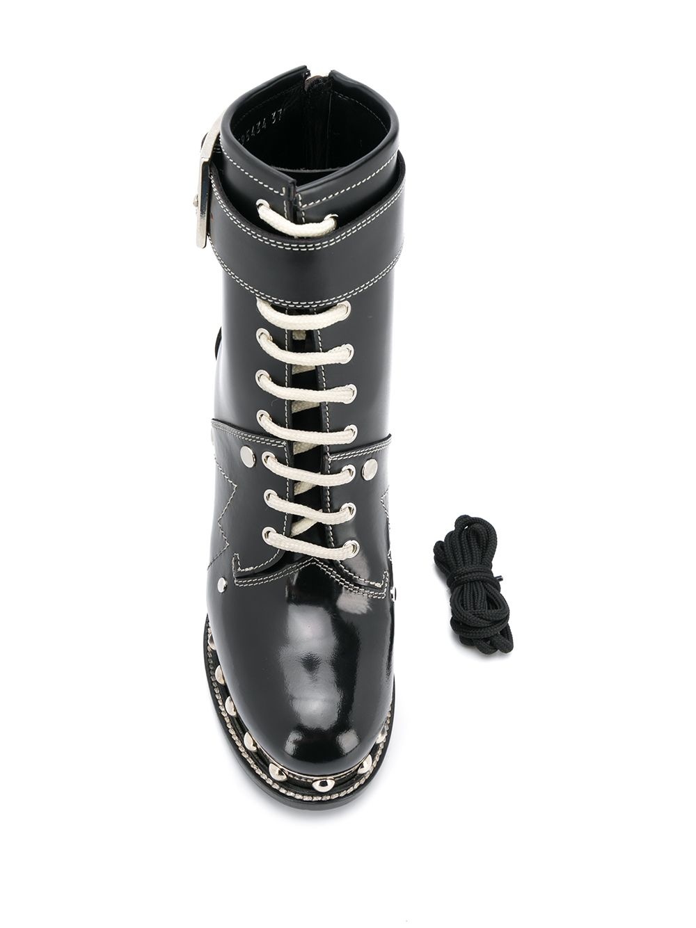 studded metallic platform sole ankle boots - 4