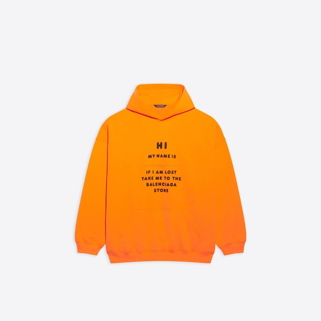 Hi My Name Is Boxy Hoodie in Orange - 1