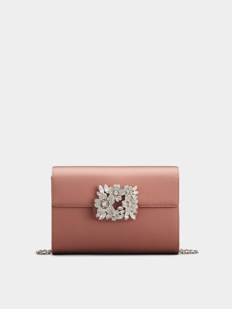 RV Bouquet Strass Buckle Mini Clutch Bag in Satin 1